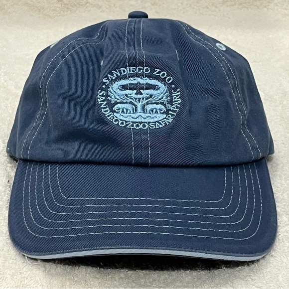 San Diego Zoo & Safari Park Adjustable Blue Cotton Ball Cap - Picture 2 of 8